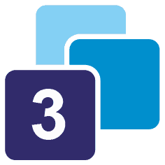 3 Würfel mit Zahlen