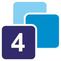 4 Würfel mit Zahlen